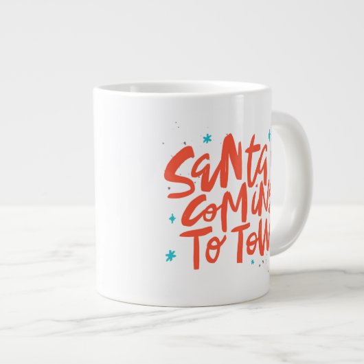Santa komt naar de stad Holiday Design Grote Koffiekop (Voorkant rechts)