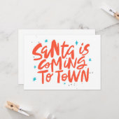 Santa komt naar de stad Holiday Design Kaart (Voorkant / Achterkant in situ)