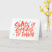 Santa komt naar de stad Holiday Design Kaart (Gele Bloem)