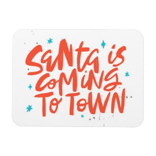 Santa komt naar de stad Holiday Design Magneet