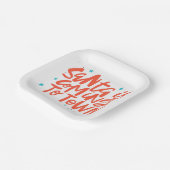 Santa komt naar de stad Holiday Design Papieren Bordje (Gebogen)