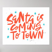 Santa komt naar de stad Holiday Design Poster (Voorkant)