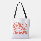 Santa komt naar de stad Holiday Design Tote Bag (Achterkant)