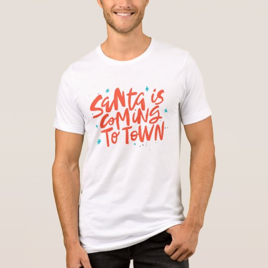 Santa komt naar de stad Holiday Design Tri-Blend Shirt (Voorkant)