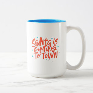 Santa komt naar de stad Holiday Design Tweekleurige Koffiemok