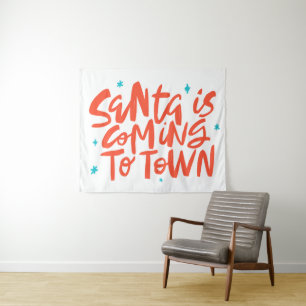 Santa komt naar de stad Holiday Design Wandkleed