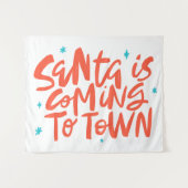 Santa komt naar de stad Holiday Design Wandkleed (Voorkant (horizontaal))