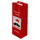 Santa komt niet, Drink de wijnfles cadeautas op (Voorkant Gekanteld)