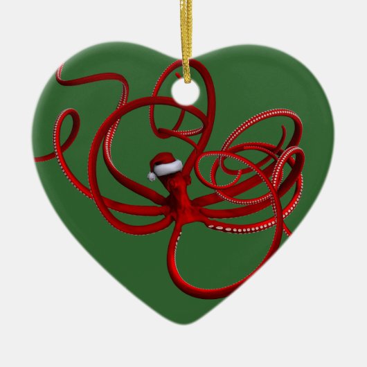 Santa Kraken Keramisch Ornament (Voorkant)