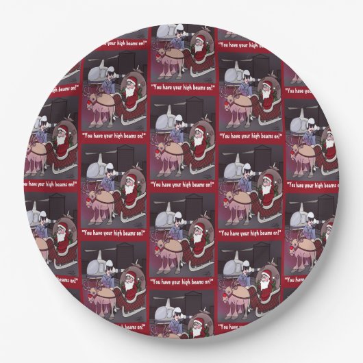 Santa krijgt een ticket rond Bord (Voorkant)