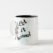 Santa Laat het sneeuwen Tweekleurige Koffiemok (Voorkant links)