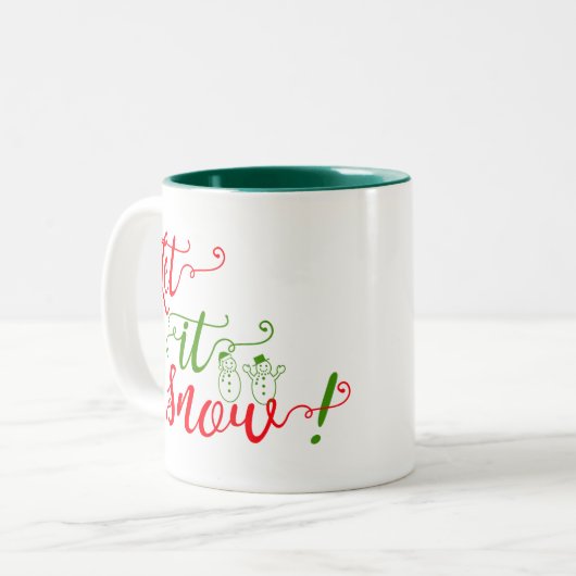 santa laat man snow  - ontwerp - mok kerst (Voorkant links)