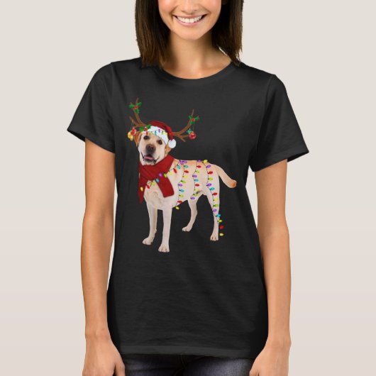 Santa Labrador-rendierlicht T-shirt (Voorkant)
