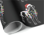Santa Labrador Retriever Christmas Light Hondenlie Cadeaupapier (Rol Hoek)