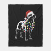 Santa Labrador Retriever Christmas Light Hondenlie Fleece Deken (Voorkant)