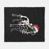 Santa Labrador Retriever Christmas Light Hondenlie Fleece Deken (Voorkant (Horizontaal))
