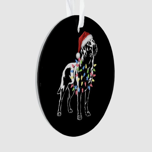 Santa Labrador Retriever Christmas Light Hondenlie Ornament (voorkant)