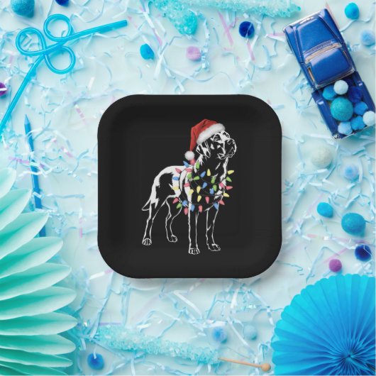 Santa Labrador Retriever Christmas Light Hondenlie Papieren Bordje (Feest)