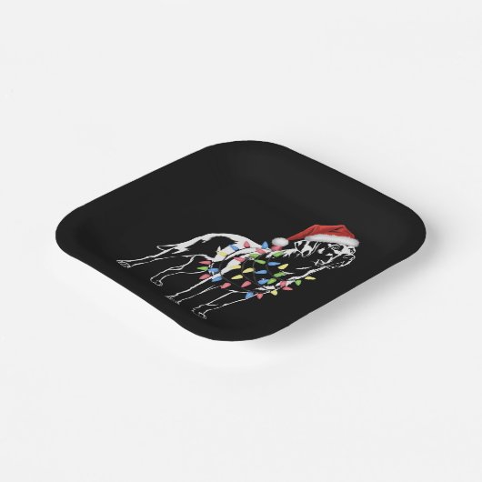 Santa Labrador Retriever Christmas Light Hondenlie Papieren Bordje (Gebogen)