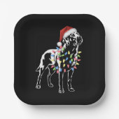 Santa Labrador Retriever Christmas Light Hondenlie Papieren Bordje (Voorkant)