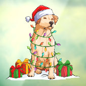 Santa Labrador Retriever Dog Wraping in Kerstmis Raamsticker (Vel 3)