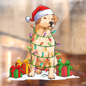 Santa Labrador Retriever Dog Wraping in Kerstmis Raamsticker (Vel 2)