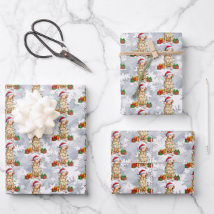 Santa Labrador Retriever Hond Kerstverlichting Gif Inpakpapier Vel