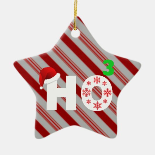 santa lacht op kerst keramisch ornament (Voorkant)