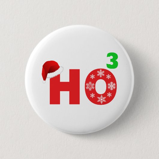 santa lacht op kerst ronde button 5,7 cm (Voorkant)