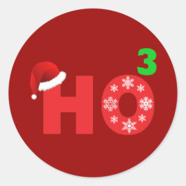 santa lacht op kerst ronde sticker