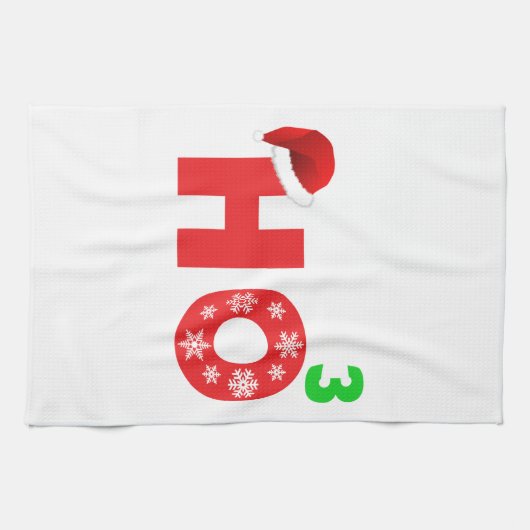 santa lacht op kerst theedoek (Horizontaal)