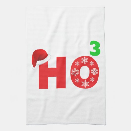 santa lacht op kerst theedoek (Verticaal)