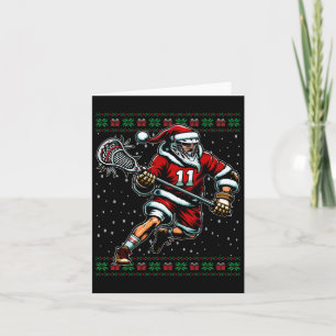 Santa Lacrosse Lelijke Kersttrui Kaart