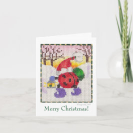 Santa ladybug-kaart feestdagen kaart