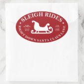 Santa Lane Sleigh Rides Ovale Sticker (Tas)