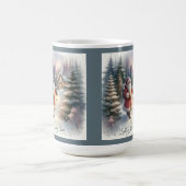 Santa Lantern Walk Winter Cottage Scene Koffiemok (Center)