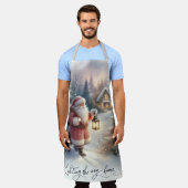 Santa Lantern Walk Winter Cottage Scene Schort (Gedragen)