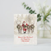 Santa Late Christmas Briefkaart (Staand voorkant)