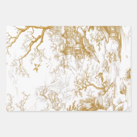 Santa-Left-Right Facing Oriental Wallpaper Inpakpapier Vel (Voorkant 3)