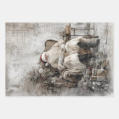 Santa-Left-Right Facing Oriental Wallpaper Inpakpapier Vel (Voorkant)