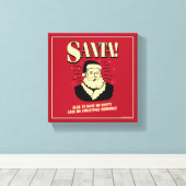 Santa: Lege zak op kerstochtend Canvas Afdruk (Insitu (Houten vloer))