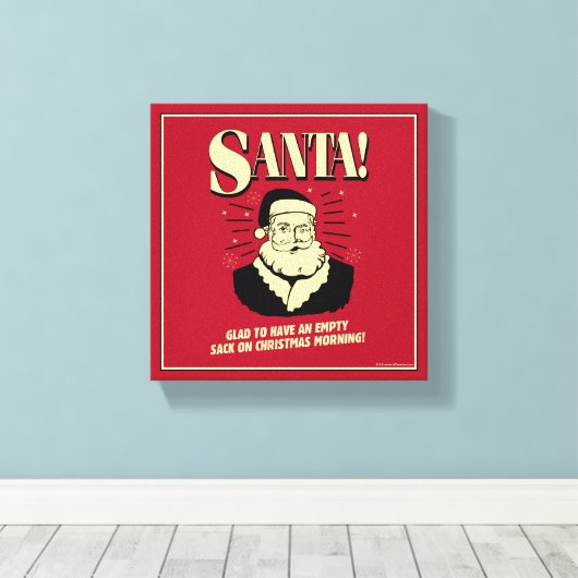 Santa: Lege zak op kerstochtend Canvas Afdruk (Insitu (Houten vloer))