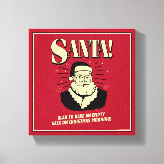 Santa: Lege zak op kerstochtend Canvas Afdruk (Voorkant)