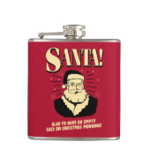 Santa: Lege zak op kerstochtend Heupfles (Voorkant)