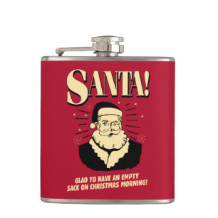 Santa: Lege zak op kerstochtend Heupfles