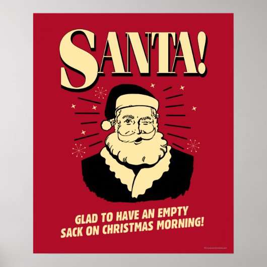 Santa: Lege zak op kerstochtend Poster (Voorkant)