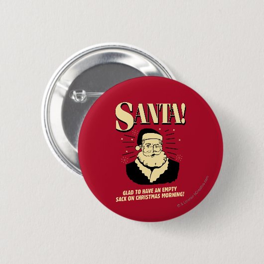 Santa: Lege zak op kerstochtend Ronde Button 5,7 Cm (Voorkant /achterkant)