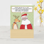 Santa legt uit hoe rendierharassment Funny Kerstmi Kaart (Gele Bloem)