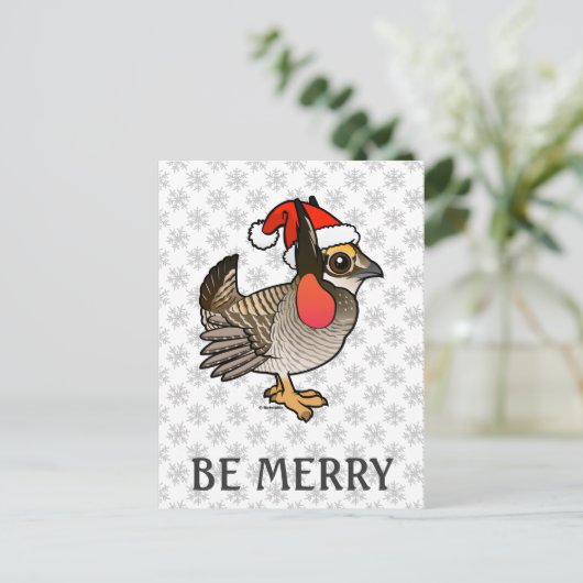 Santa Lesser Prairie-Chicken Feestdagenkaart (Staand voorkant)