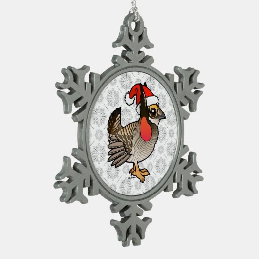Santa Lesser Prairie-Chicken Tin Sneeuwvlok Ornament (Links)